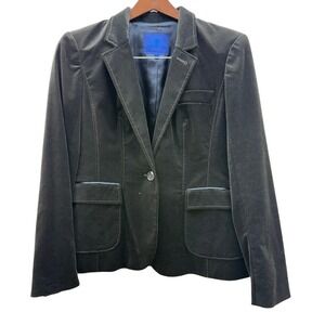 Martin + Osa‎ Velvet Blazer Jacket Olive Brown Womens 6 Fall Chic Statement